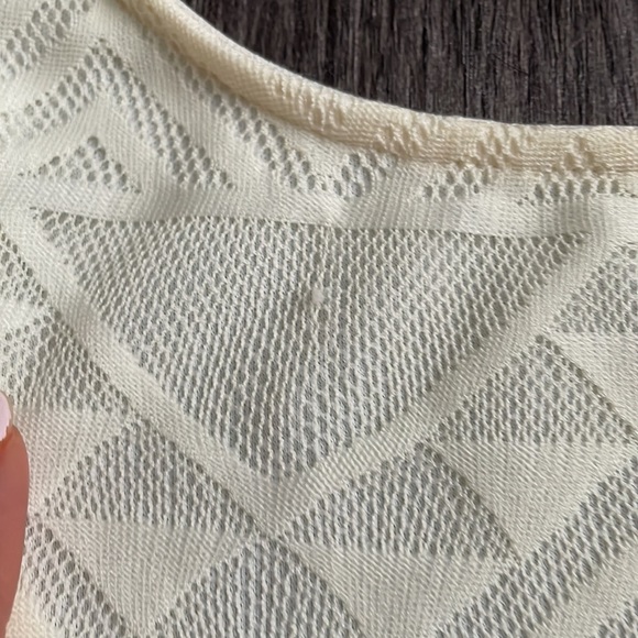 Ivory Cream 3/4 sleeves lace mini Dress Juniors ( 6) - Picture 9 of 10